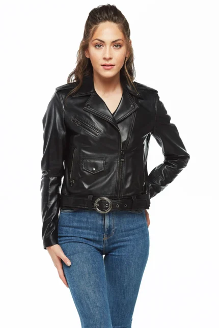 Women’s 100% Real Black Leather Brando Jacket
