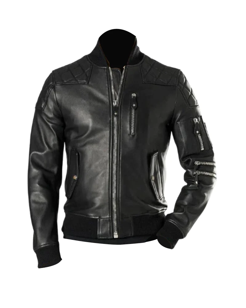 Men-Black-Bomber-Leather-Jacket